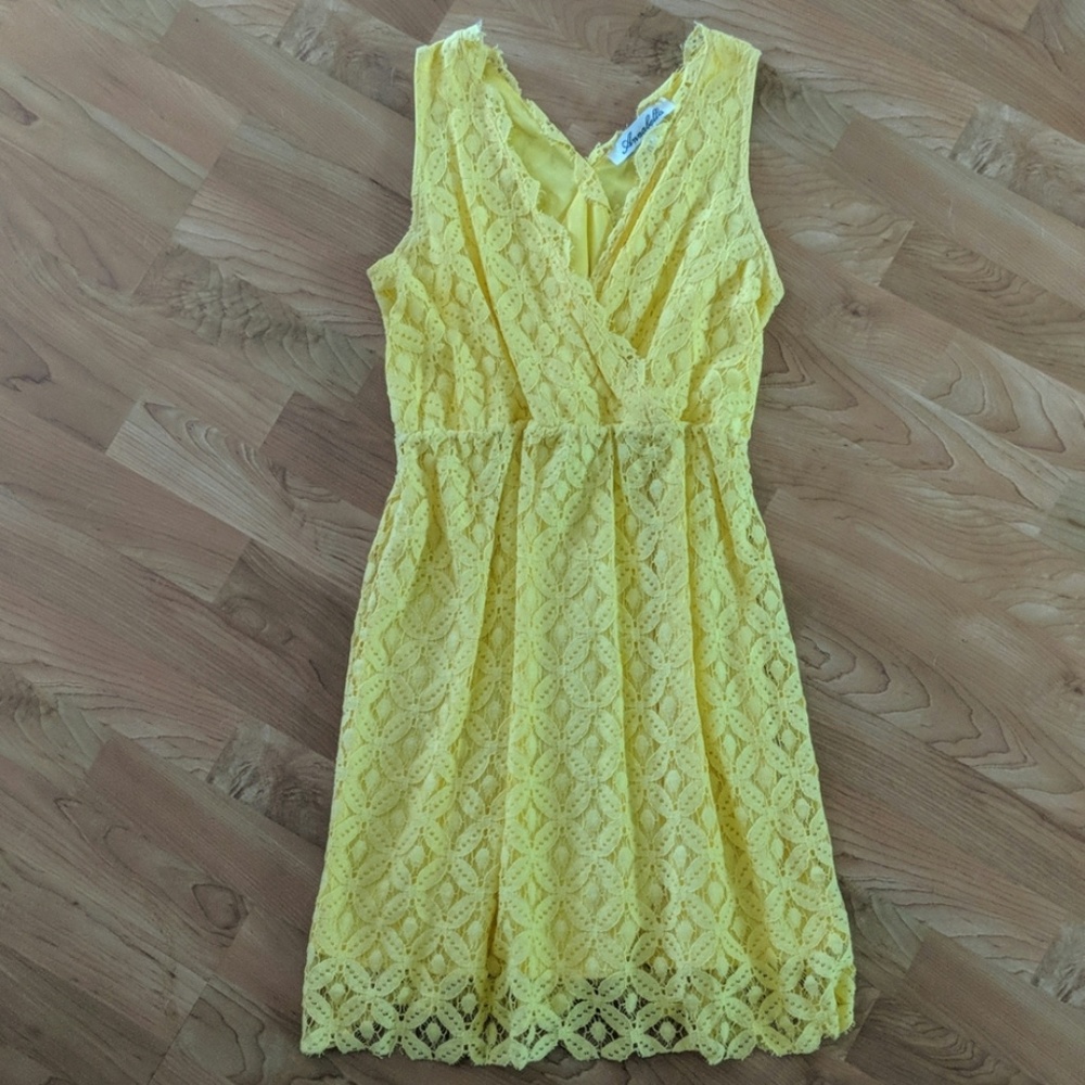 Yellow lace dress
